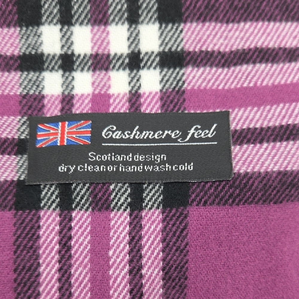 Plaid Purple Scarf - Picture 2 of 2